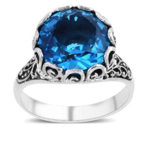 Bali Legacy Caribbean Quartz (Triplet) Ring in Sterling Silver 6.25 ctw